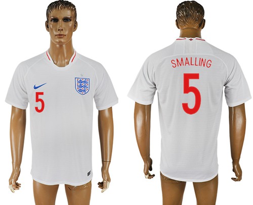 England #5 Smalling Home Thai Version Soccer Country Jersey - Click Image to Close